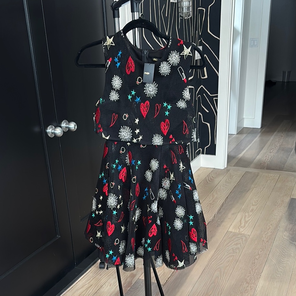 Black Dress with Colorful Patterns NWT NEVER WORN